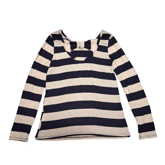Papermoon Striped Navy Blue - Beige Pullover Sweater Womens XS - Picture 5 of 8